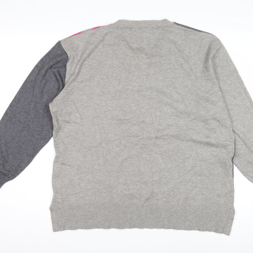 Pebble Bay Women's Grey L Striped Pullover Jumper