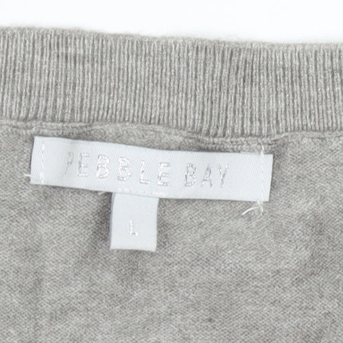 Pebble Bay Women's Grey L Striped Pullover Jumper