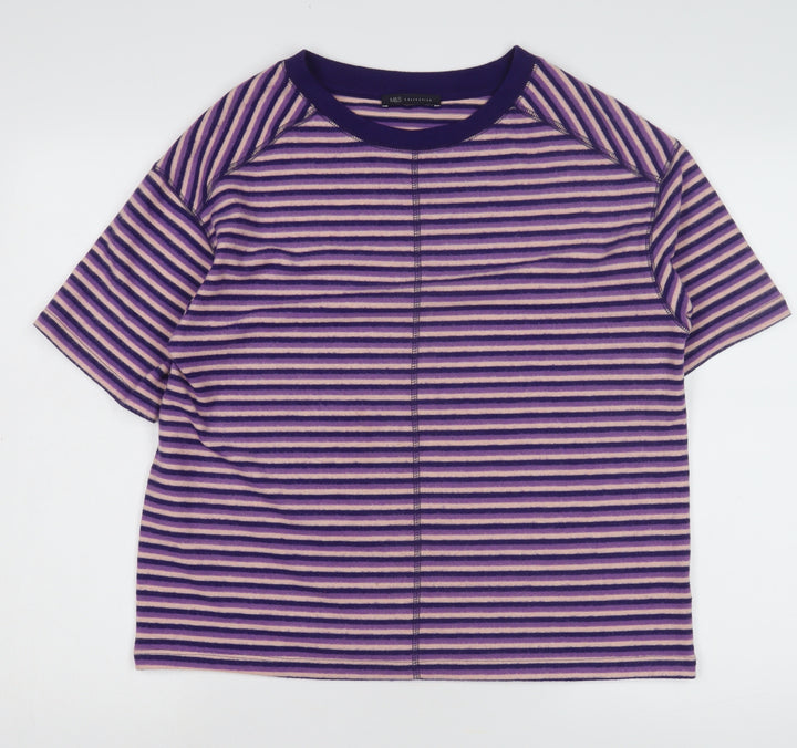Marks and Spencer Women's Striped Multicoloured T-Shirt