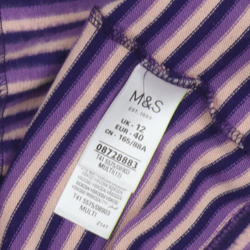 Marks and Spencer Women's Striped Multicoloured T-Shirt