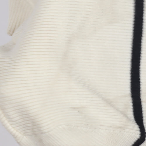 Pull & Bear Women's Ivory Black Stripe Pullover Jumper M