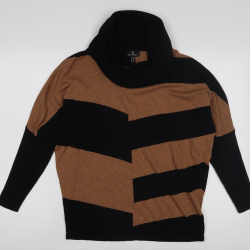 Marble Women's Striped Cowl Neck Jumper - Size 12