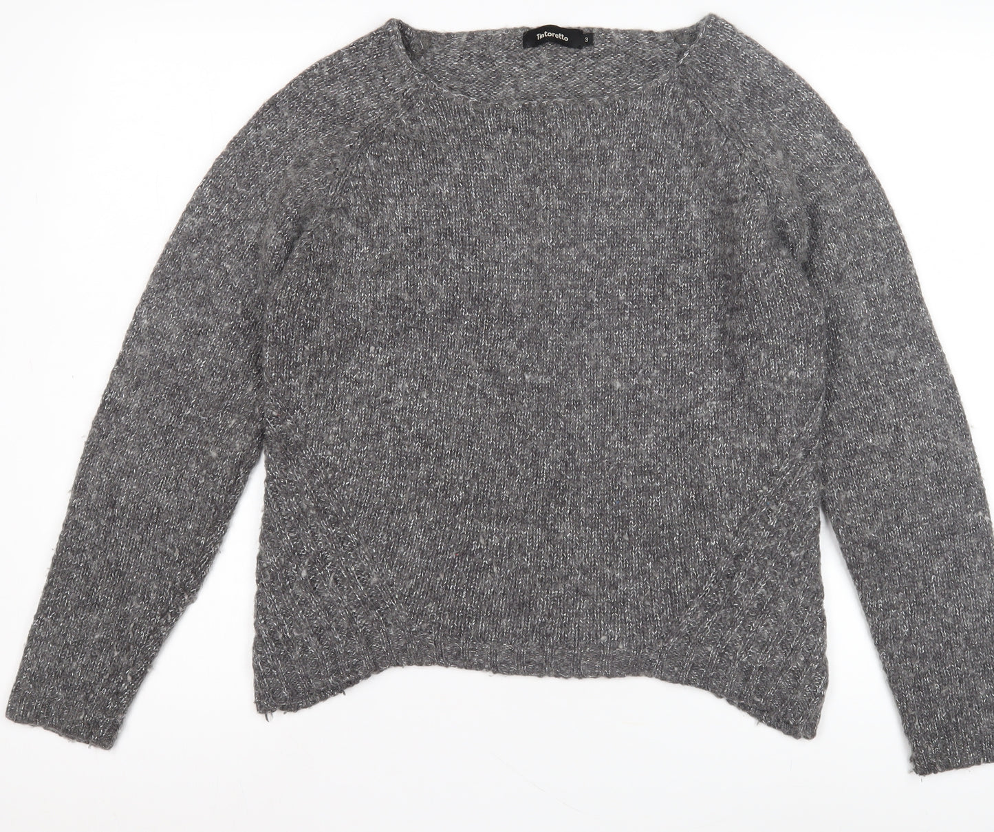 Tintoretto Women's Grey Chunky-Knit Jumper, Size 3