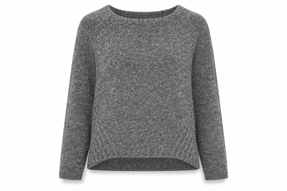 Front view of Tintoretto Women's Grey Chunky-Knit Jumper, size 3