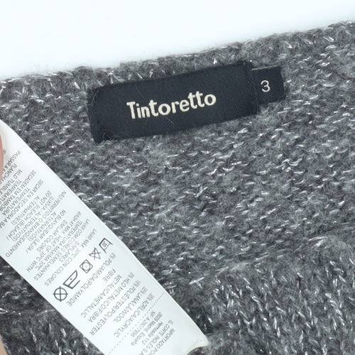 Tintoretto Women's Grey Chunky-Knit Jumper, Size 3