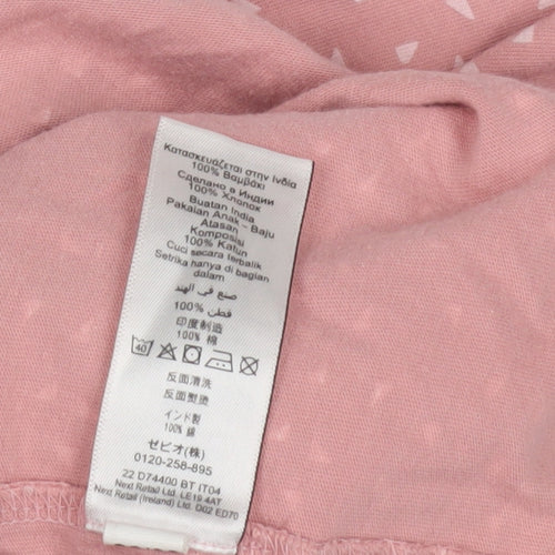 Next Girls Pink Geometric Long Sleeve Dress 12 Months