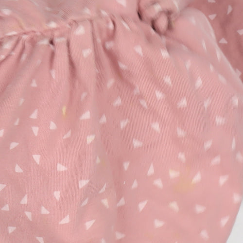 Next Girls Pink Geometric Long Sleeve Dress 12 Months
