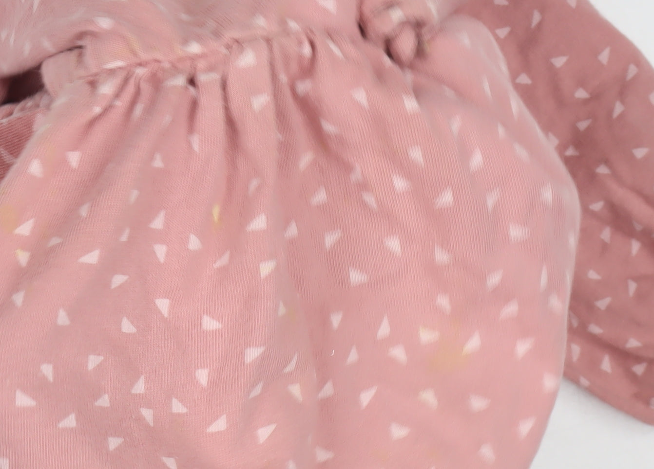Next Girls Pink Geometric Long Sleeve Dress 12 Months