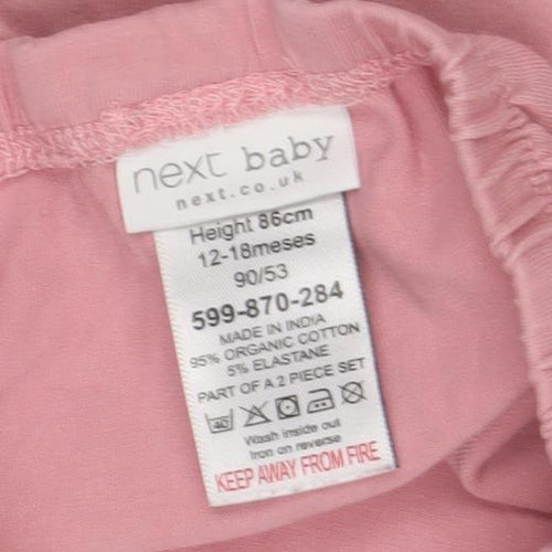 Next Pink Cotton Baby Leggings - 12-18 Months, Elastic Waist