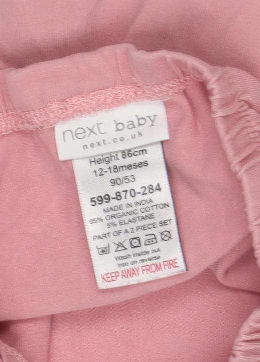 Next Pink Cotton Baby Leggings - 12-18 Months, Elastic Waist