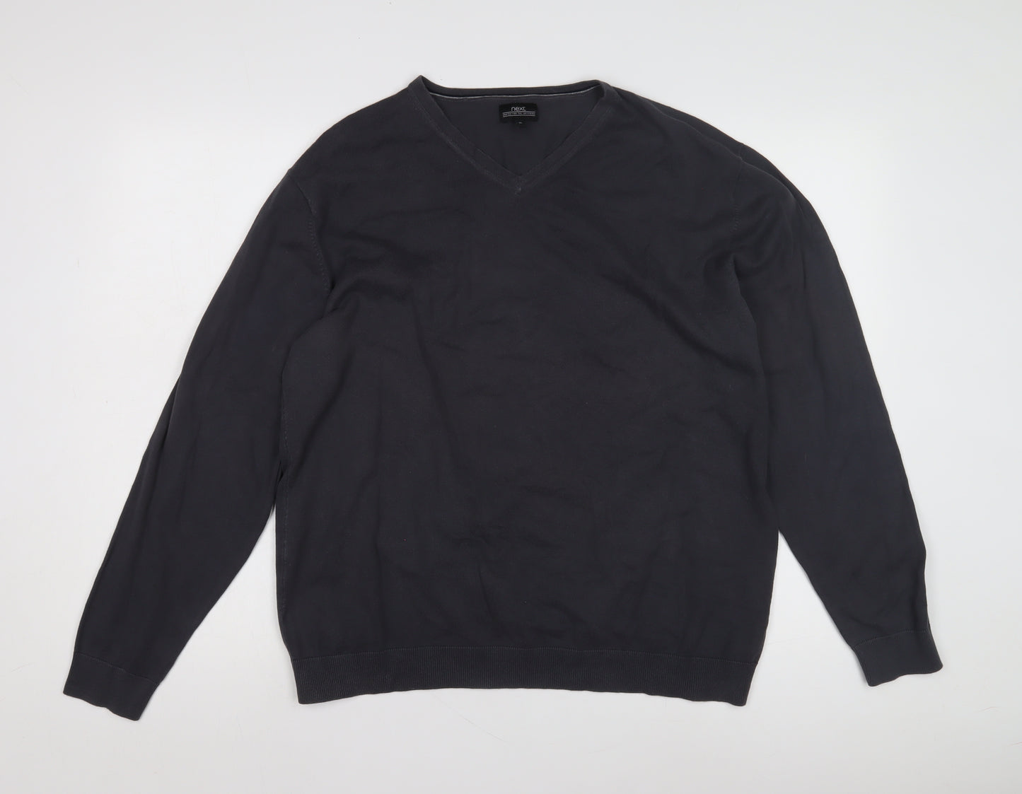 Next Men's Black V-Neck Pullover Jumper XL
