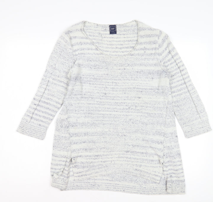 GAP Women's Multicoloured Striped Pullover Jumper M