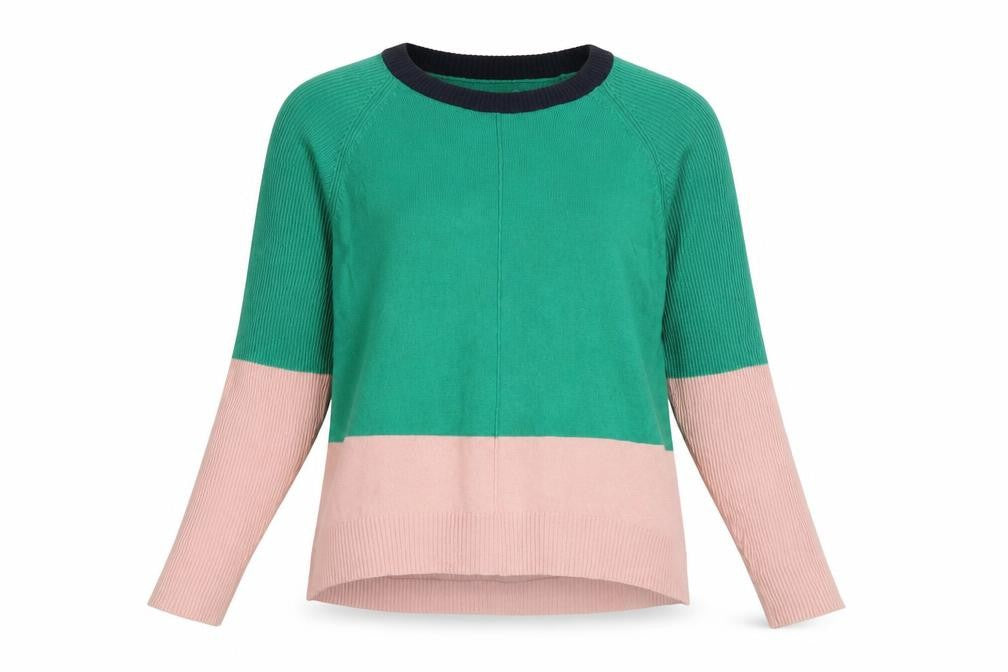 Front view of Next Women's Green jumper, M, Casual Comfort