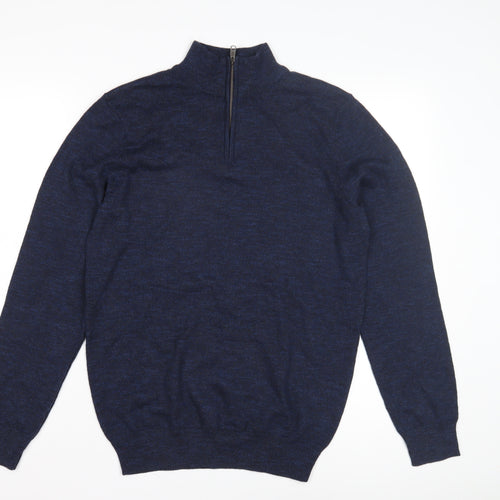 M&Co Men's Blue Full Zip Jumper - S