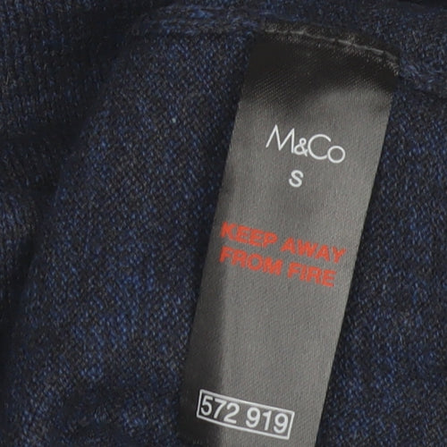 M&Co Men's Blue Full Zip Jumper - S