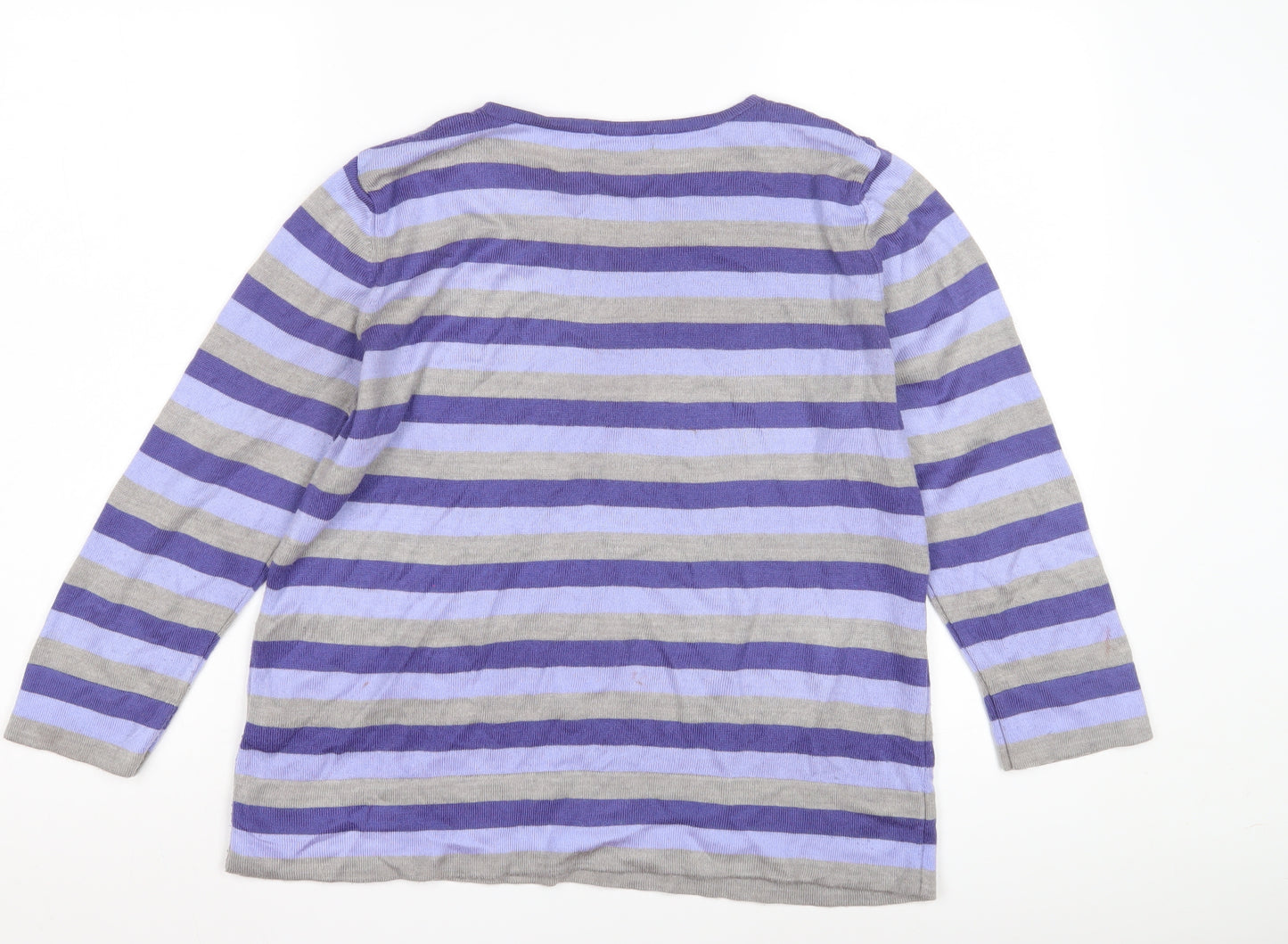 Bm Women's Purple Striped Pullover Jumper M