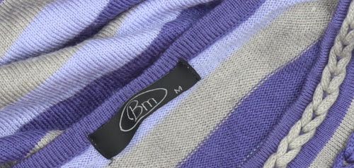 Bm Women's Purple Striped Pullover Jumper M