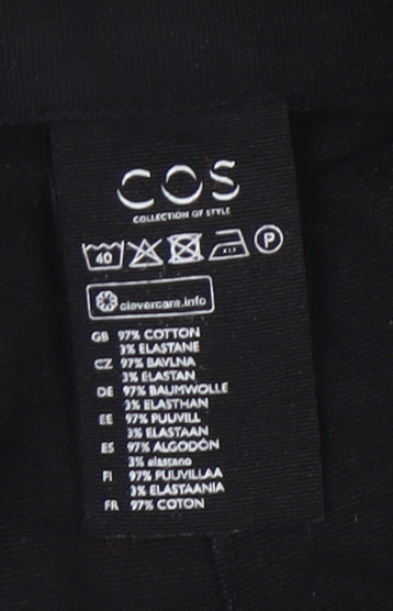 COS Women's Black Wide-Leg Trousers, Size 12