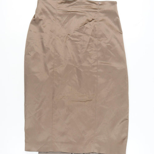 Coast Women's Brown Trumpet Skirt Size 10 Lined Satin