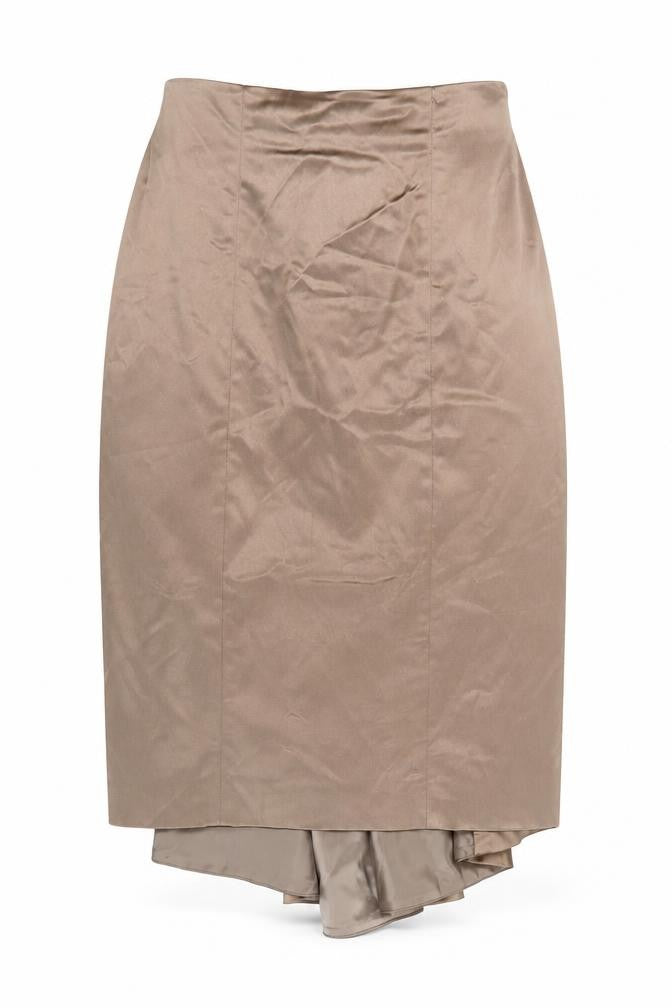 Coast Women's Brown Trumpet Skirt Size 10 Lined Satin