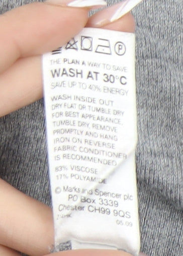 Marks and Spencer Grey Henley Jumper - Women's Size 20