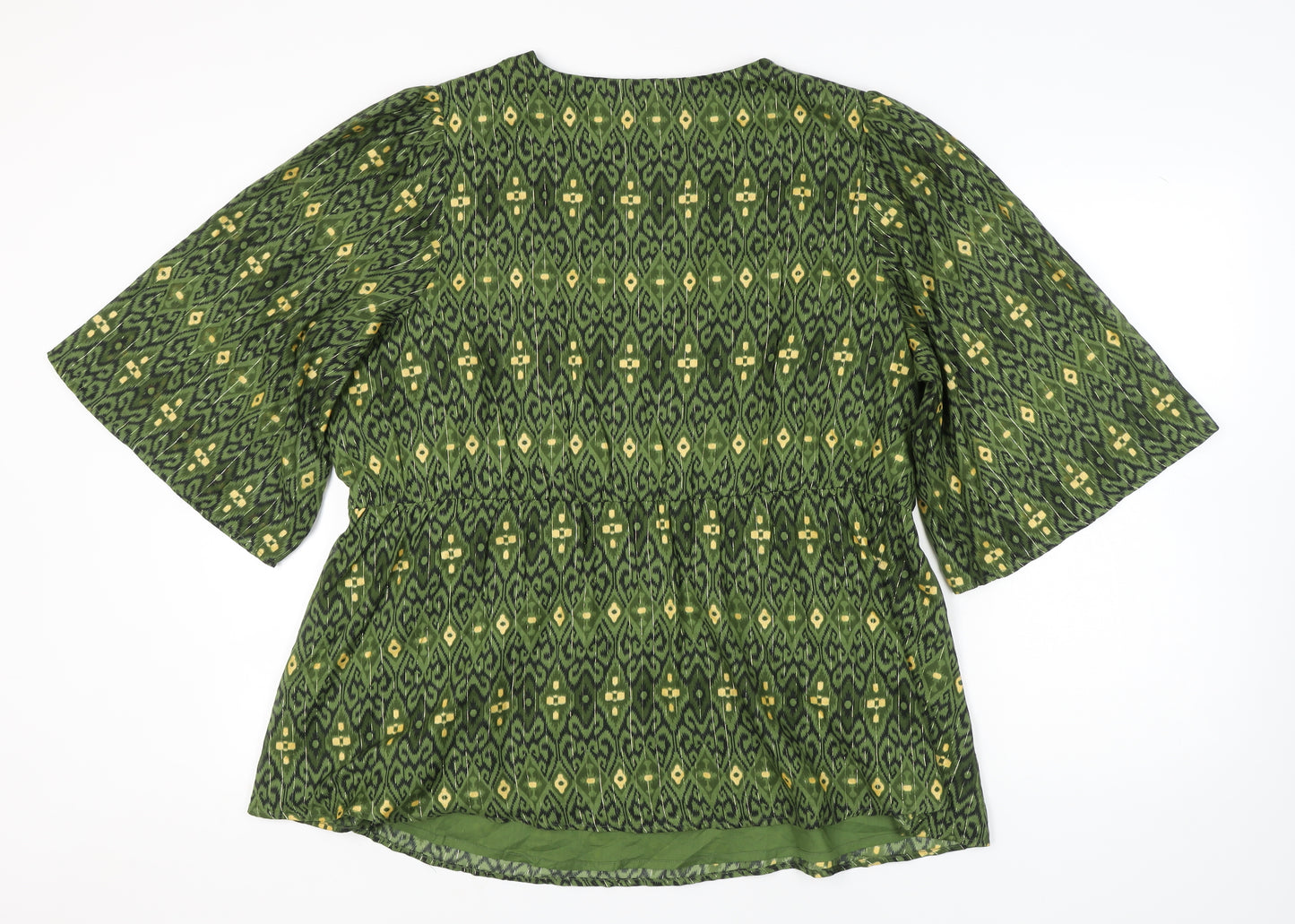 Jac Brown Women's Green Wrap Blouse Size 22