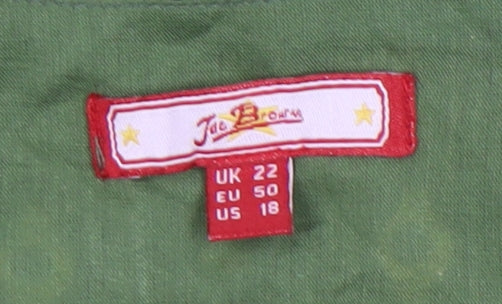 Jac Brown Women's Green Wrap Blouse Size 22