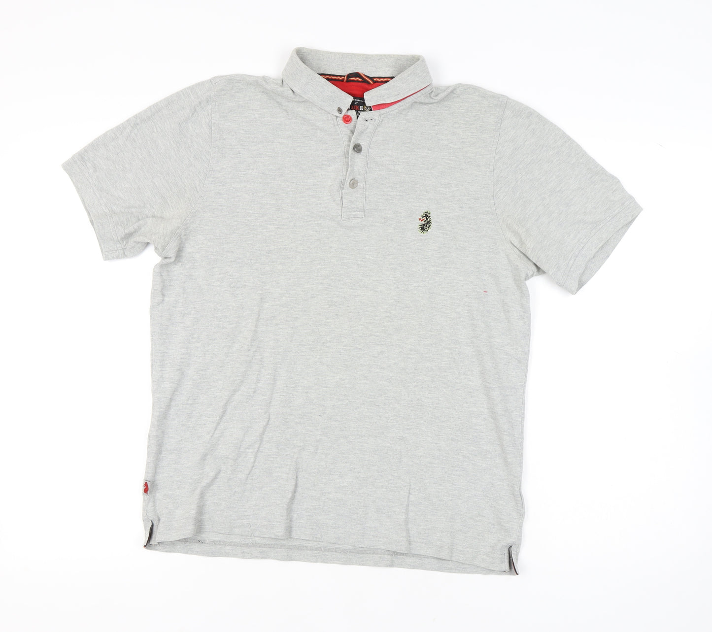 Luke Men's Grey Polo Shirt, Large, Casual Cotton