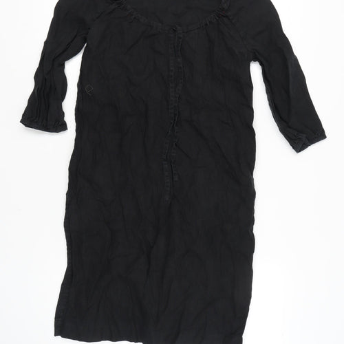 The White Company Black Women’s Dress, Size 8, Linen