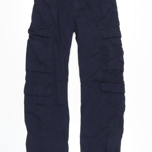 Bershka Women's Blue Cargo Trousers Size 10
