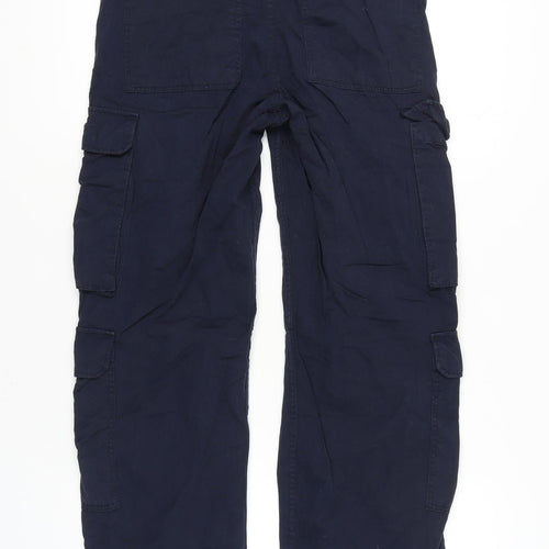 Bershka Women's Blue Cargo Trousers Size 10