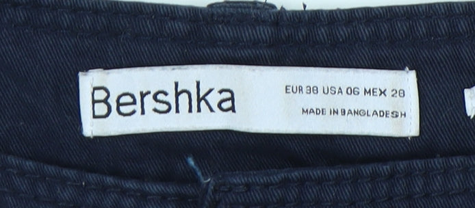 Bershka Women's Blue Cargo Trousers Size 10