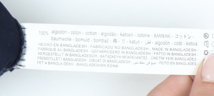 Bershka Women's Blue Cargo Trousers Size 10