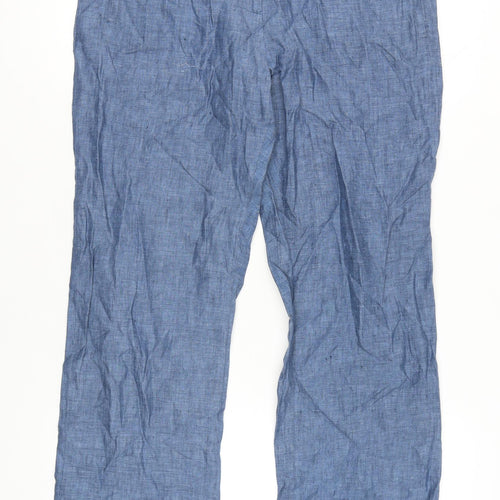 Precis Petite Women's Blue Linen Trousers Size 14