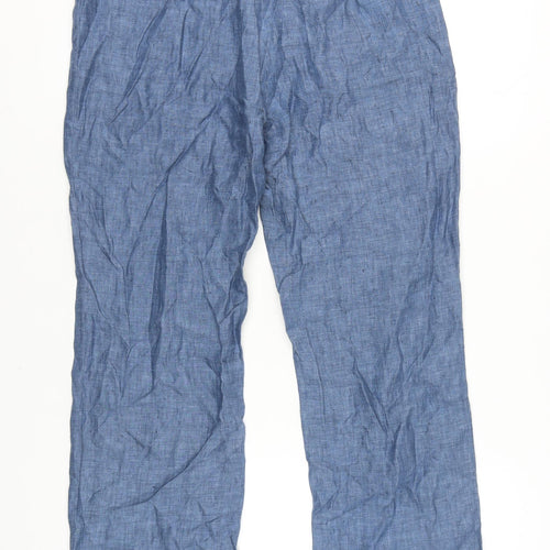 Precis Petite Women's Blue Linen Trousers Size 14