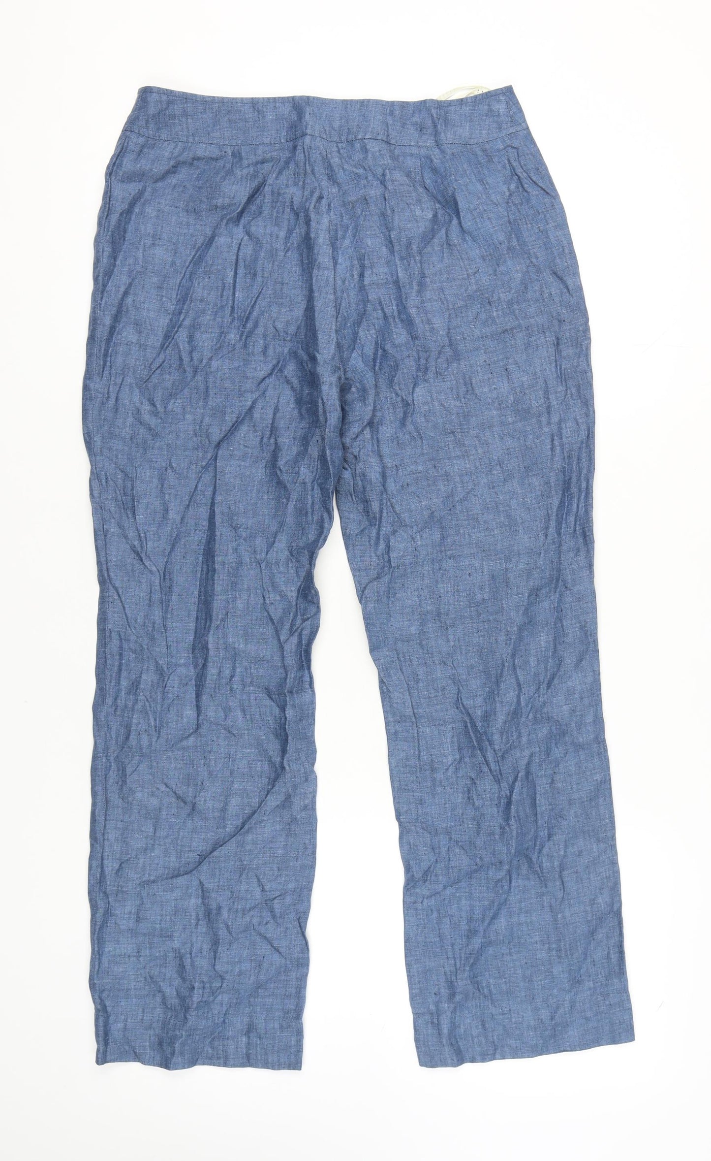 Precis Petite Women's Blue Linen Trousers Size 14