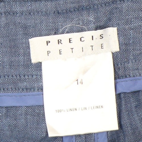 Precis Petite Women's Blue Linen Trousers Size 14