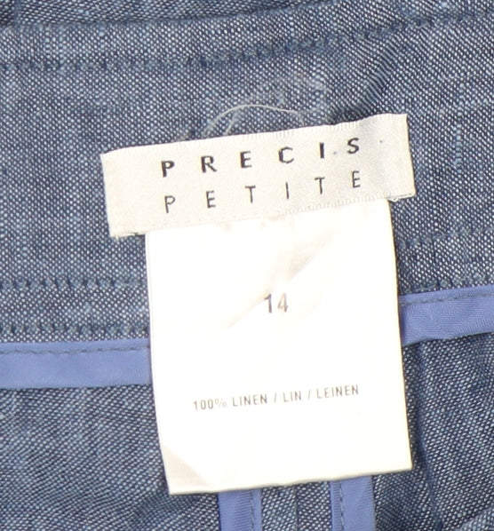 Precis Petite Women's Blue Linen Trousers Size 14