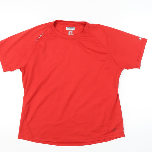 Quechua Unisex Red T-Shirt, Size 16 - Lightweight Activewear