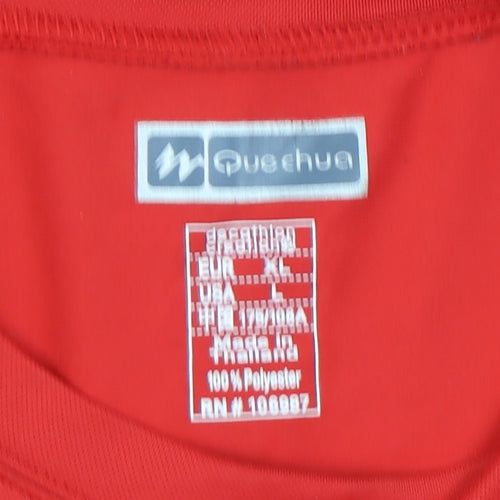 Quechua Unisex Red T-Shirt, Size 16 - Lightweight Activewear