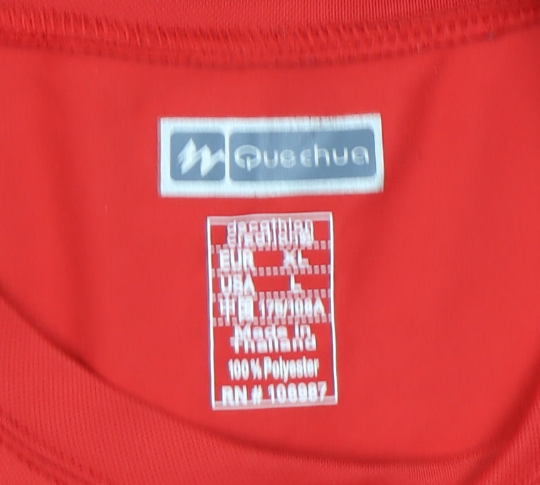 Quechua Unisex Red T-Shirt, Size 16 - Lightweight Activewear