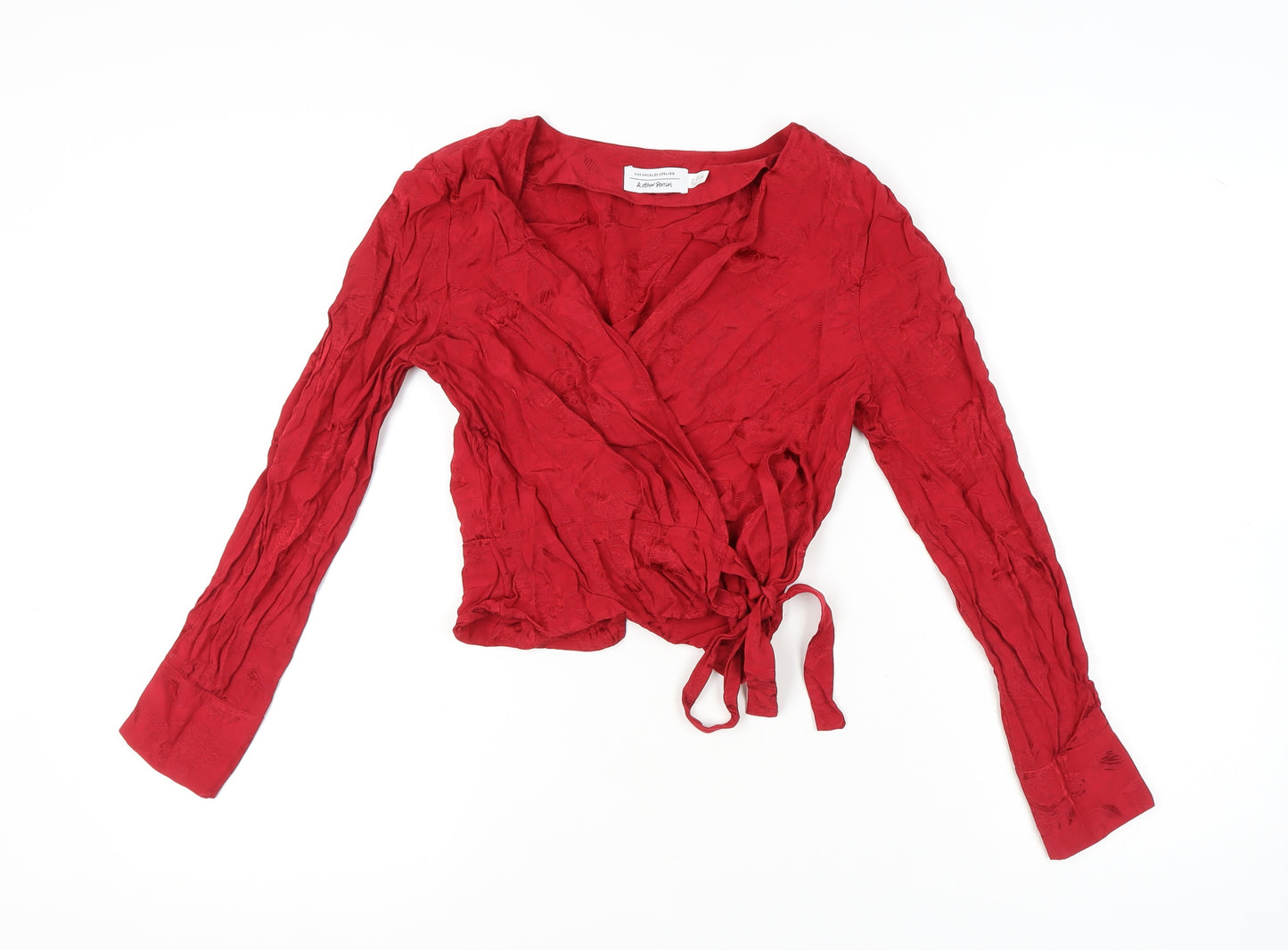 & Other Stories Women's Red Wrap Top Size 6