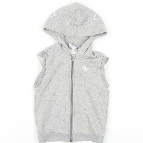 Adidas Girls Grey Sleeveless Hoodie 3-4 Years