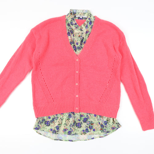 Next Women's Pink V-Neck Cardigan - Size M
