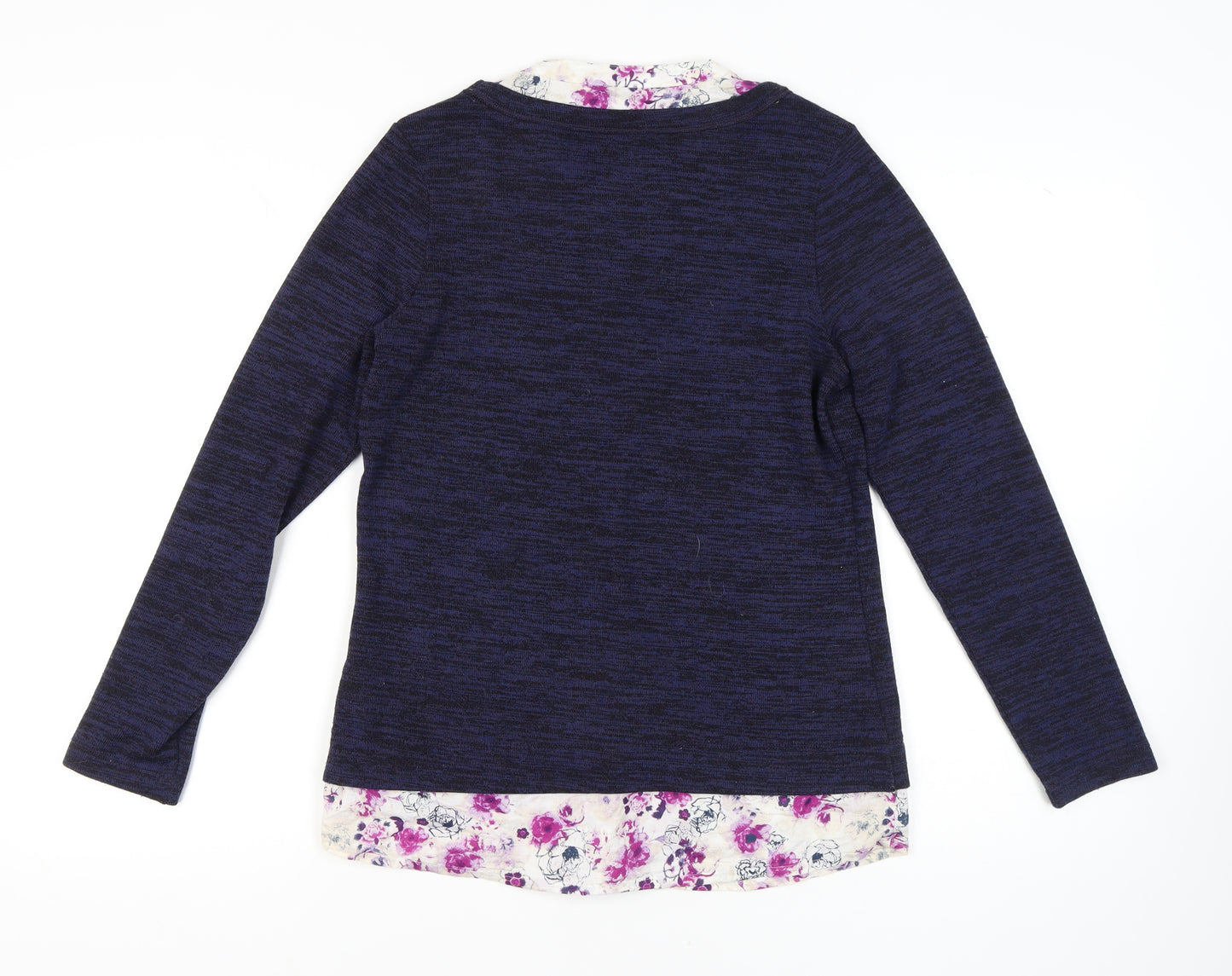 Marks and Spencer Women's Blue Floral Pullover Jumper Size 10