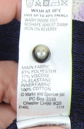 Marks and Spencer Women's Blue Floral Pullover Jumper Size 10