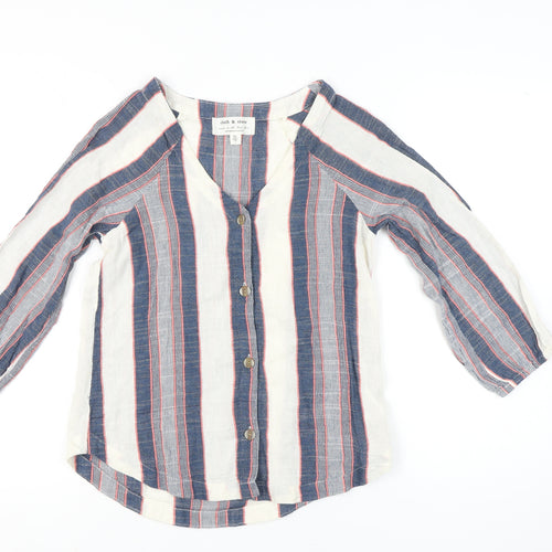 Cloth & Stone Women's Multicoloured Striped Blouse