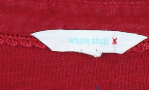 White Stuff Women's Red Button-Up Shirt Size 14