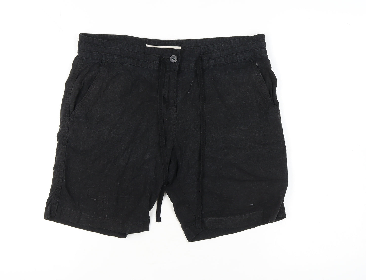 Next Women's Black Linen Shorts, Size 12