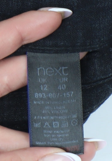 Next Women's Black Linen Shorts, Size 12
